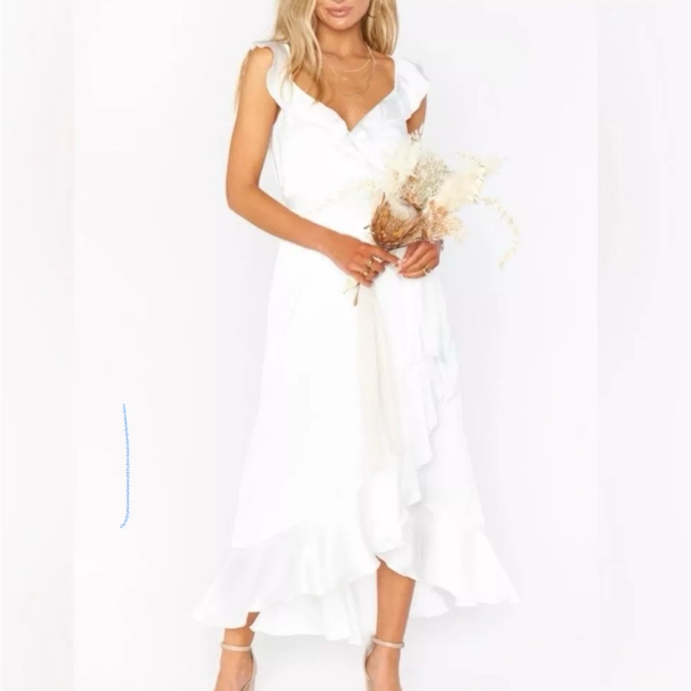 Show Me Your MuMu White Asymmetrical Ruffled Sundress